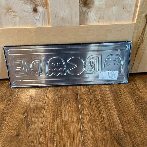 New Set of 2 Large Arcade Pac Man Galaga Metal Wall Art Sign Man Cave Open Road - Picture 7 of 8